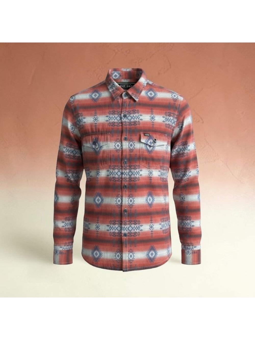 True Grit Men's Red Southwest Design Lined Shirt Shacket Size Medium